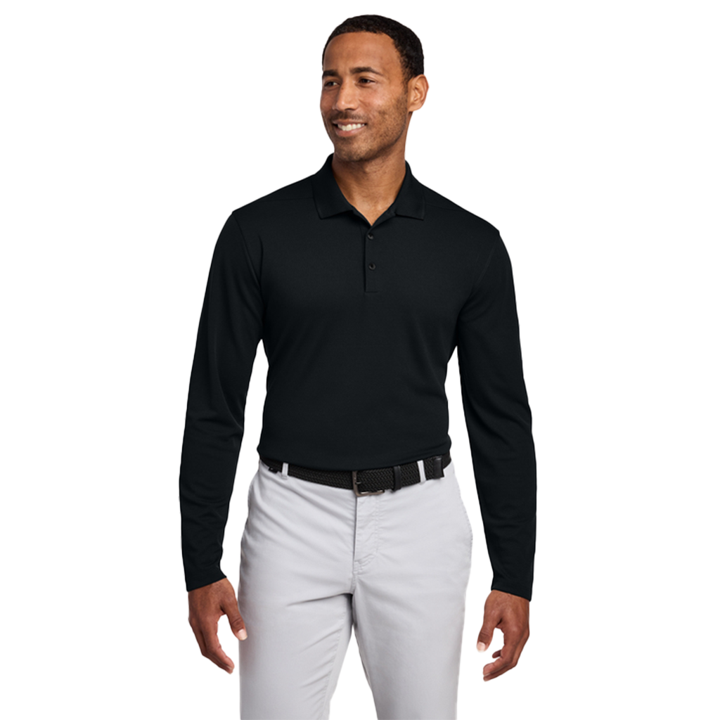 Nike Black Dri-FIT Micro Pique 2.0 Long Sleeve Polo