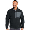 Puma Golf Men's Puma Black/Slate Sky Fleece Quarter Zip Pullover