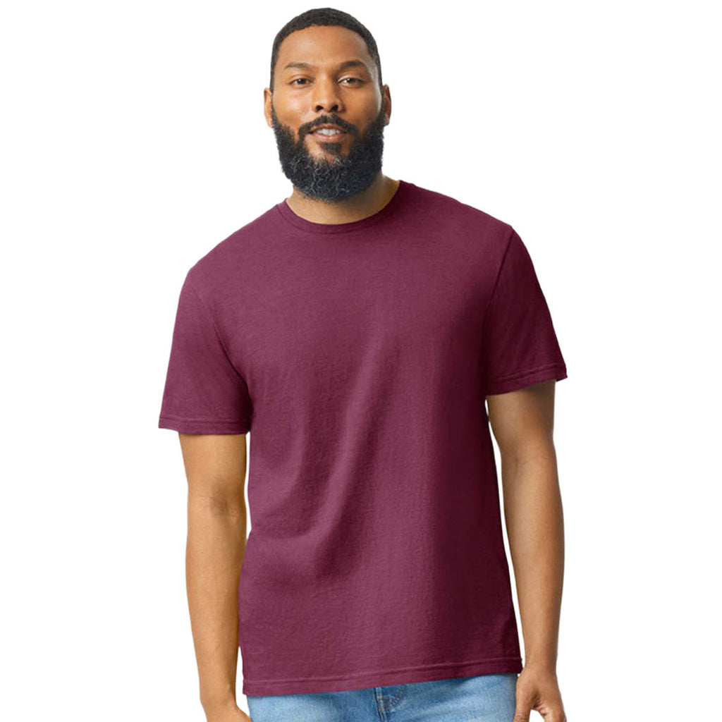 Gildan Unisex Maroon Mist Softstyle CVC T-Shirt
