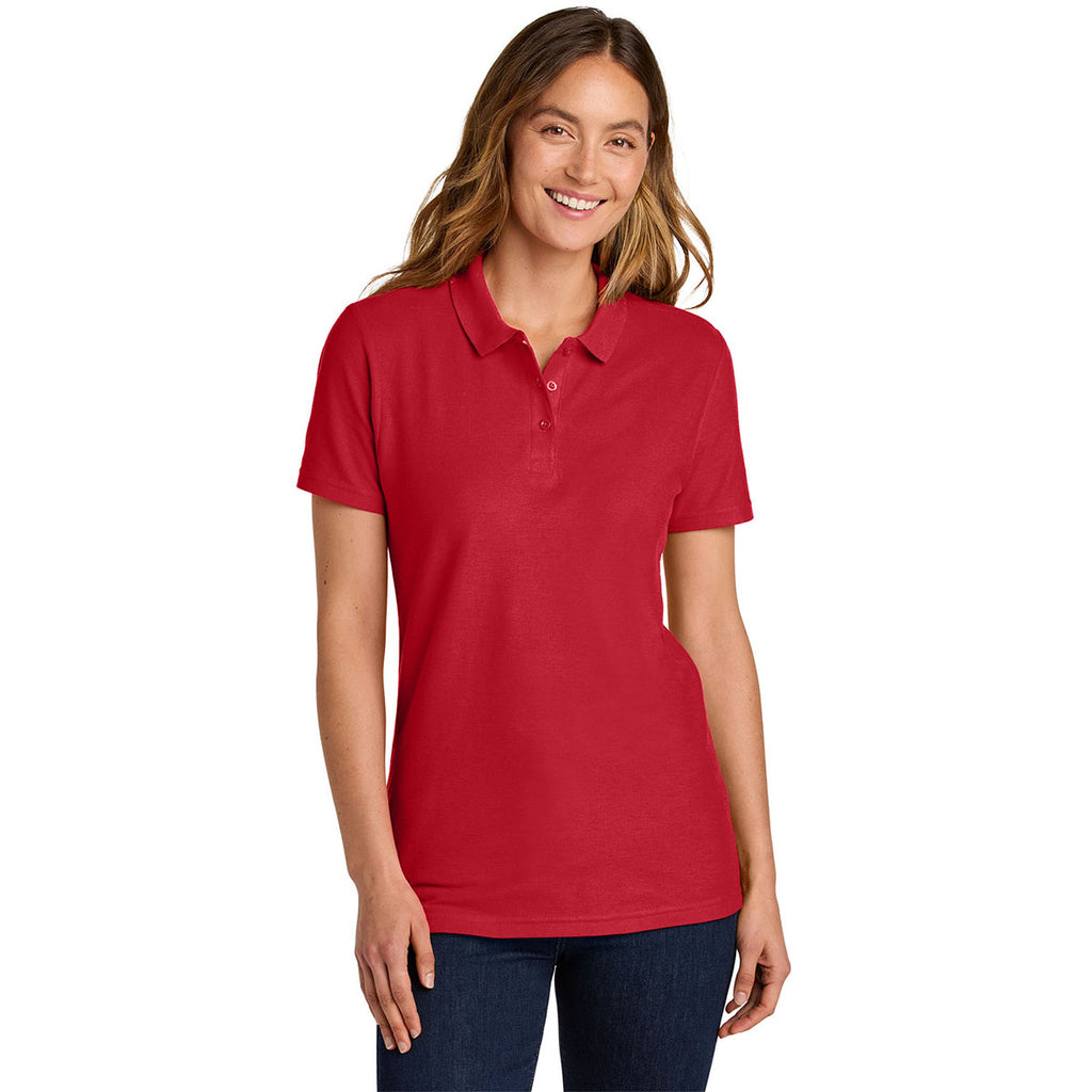 Gildan Women's Red Softstyle Pique Polo