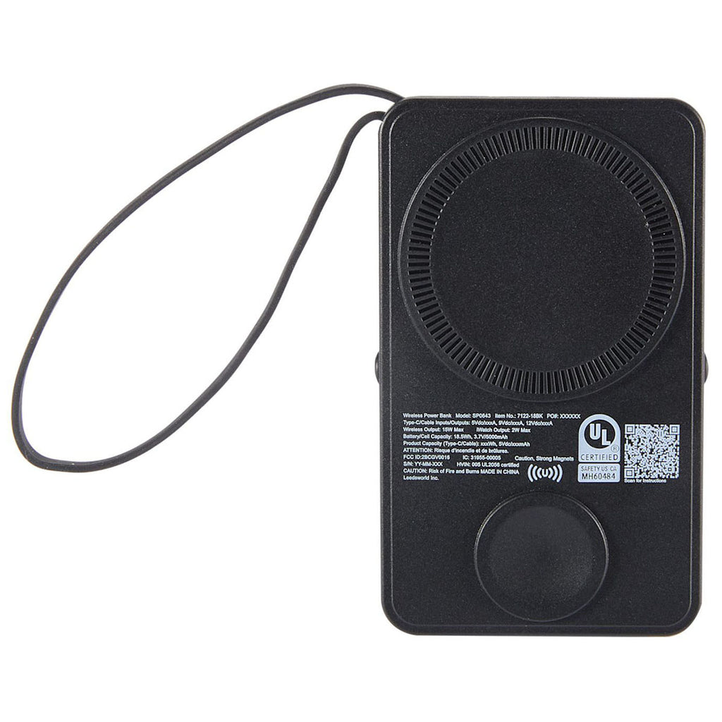 Leed's Black UL Listed MagClick Power Bank and Watch Charger