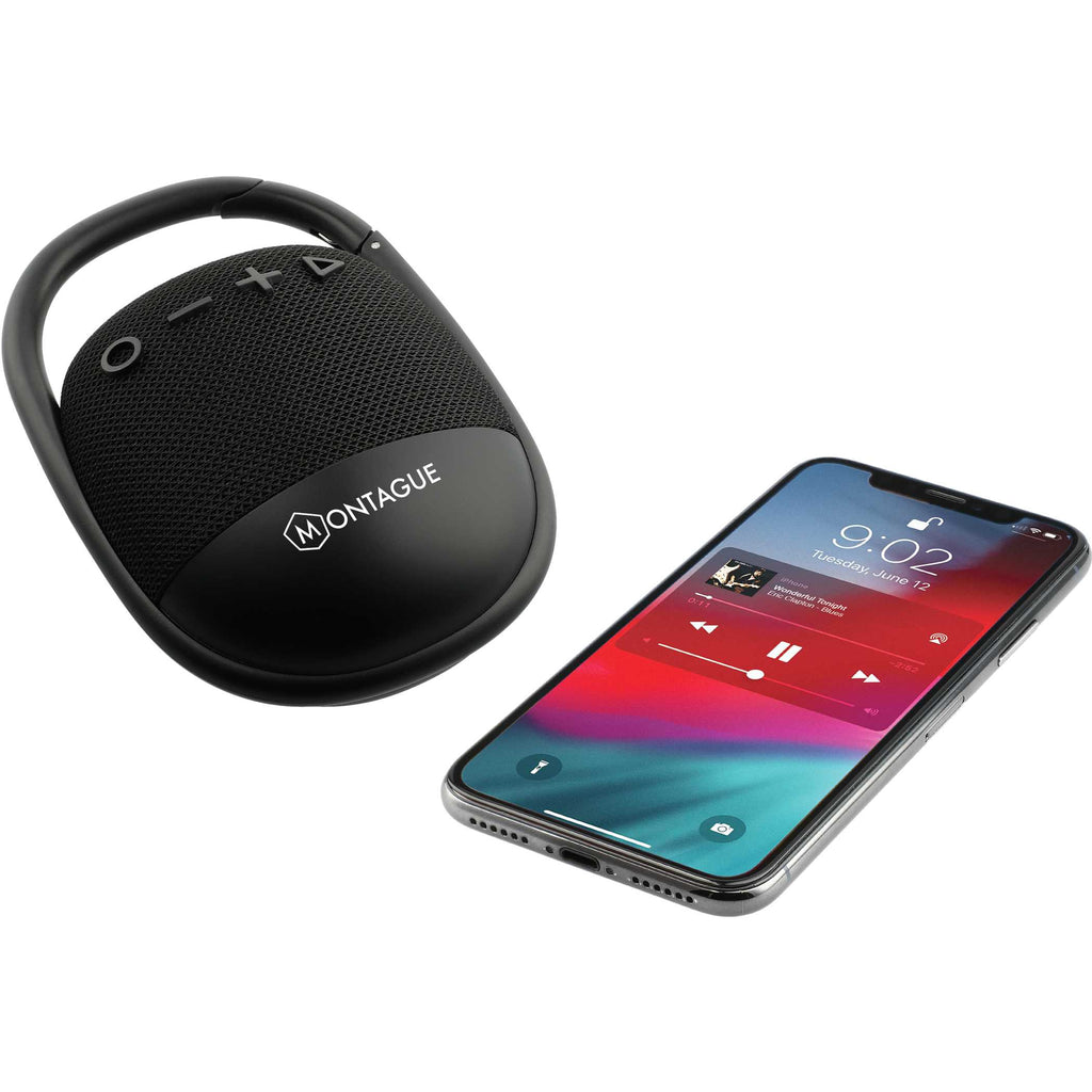 Black Fabric Clip Waterproof Bluetooth Speaker