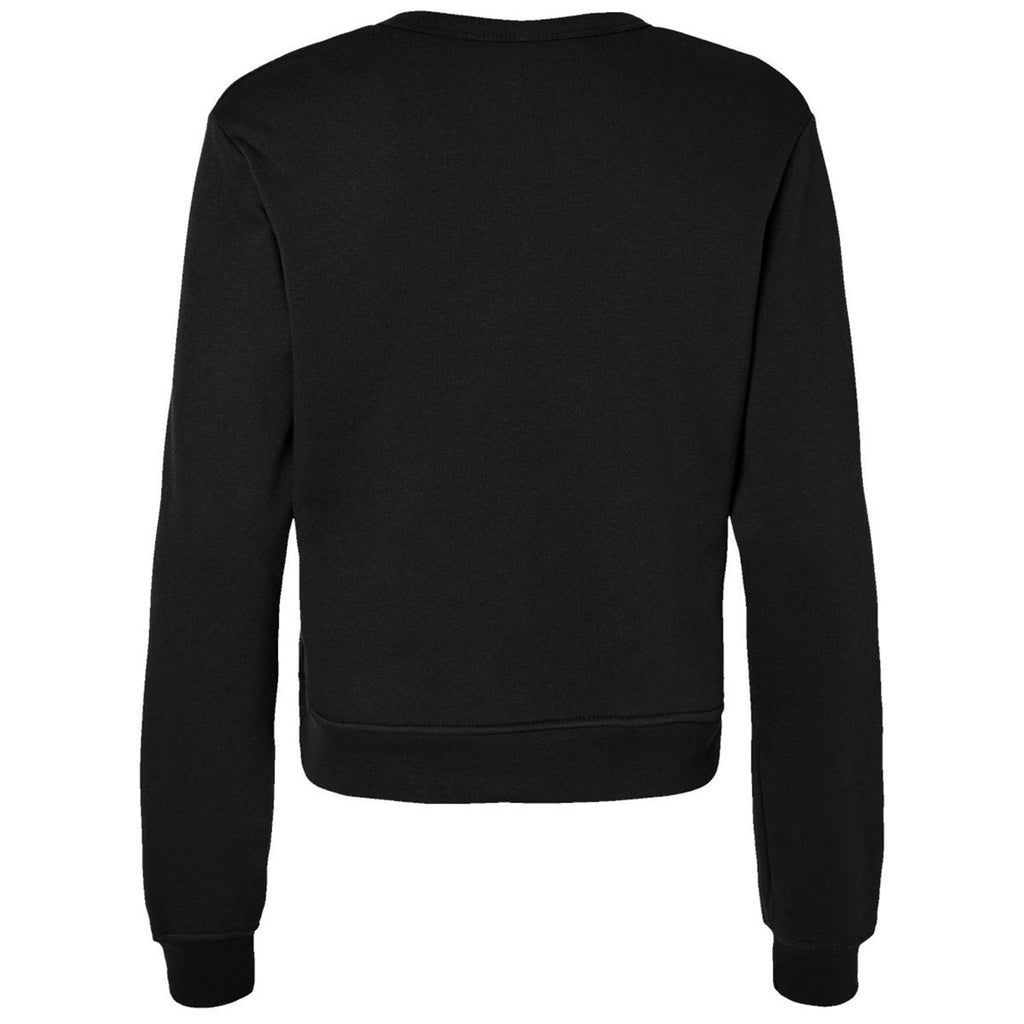 Bella + Canvas Women's Black Sponge Fleece Classic Crewneck Sweatshirt