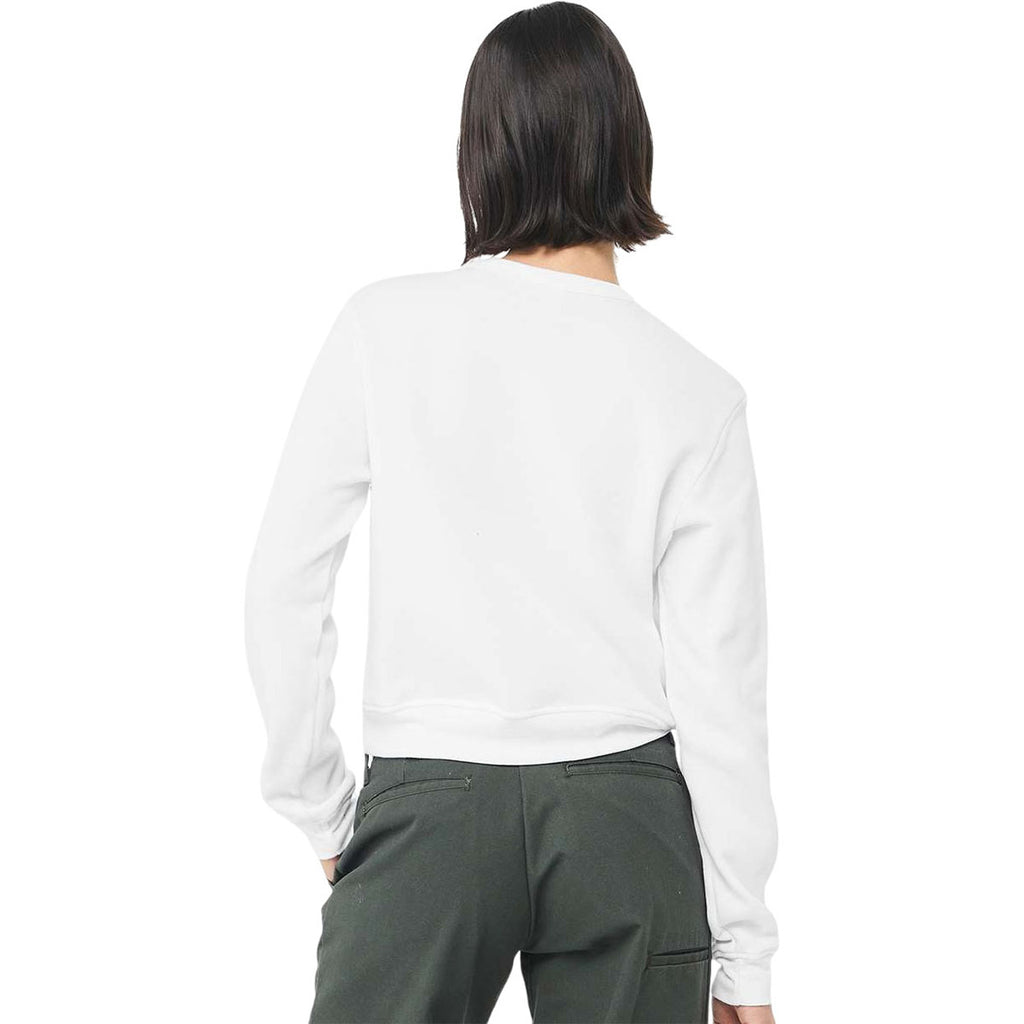 Bella + Canvas Women's White Sponge Fleece Classic Crewneck Sweatshirt