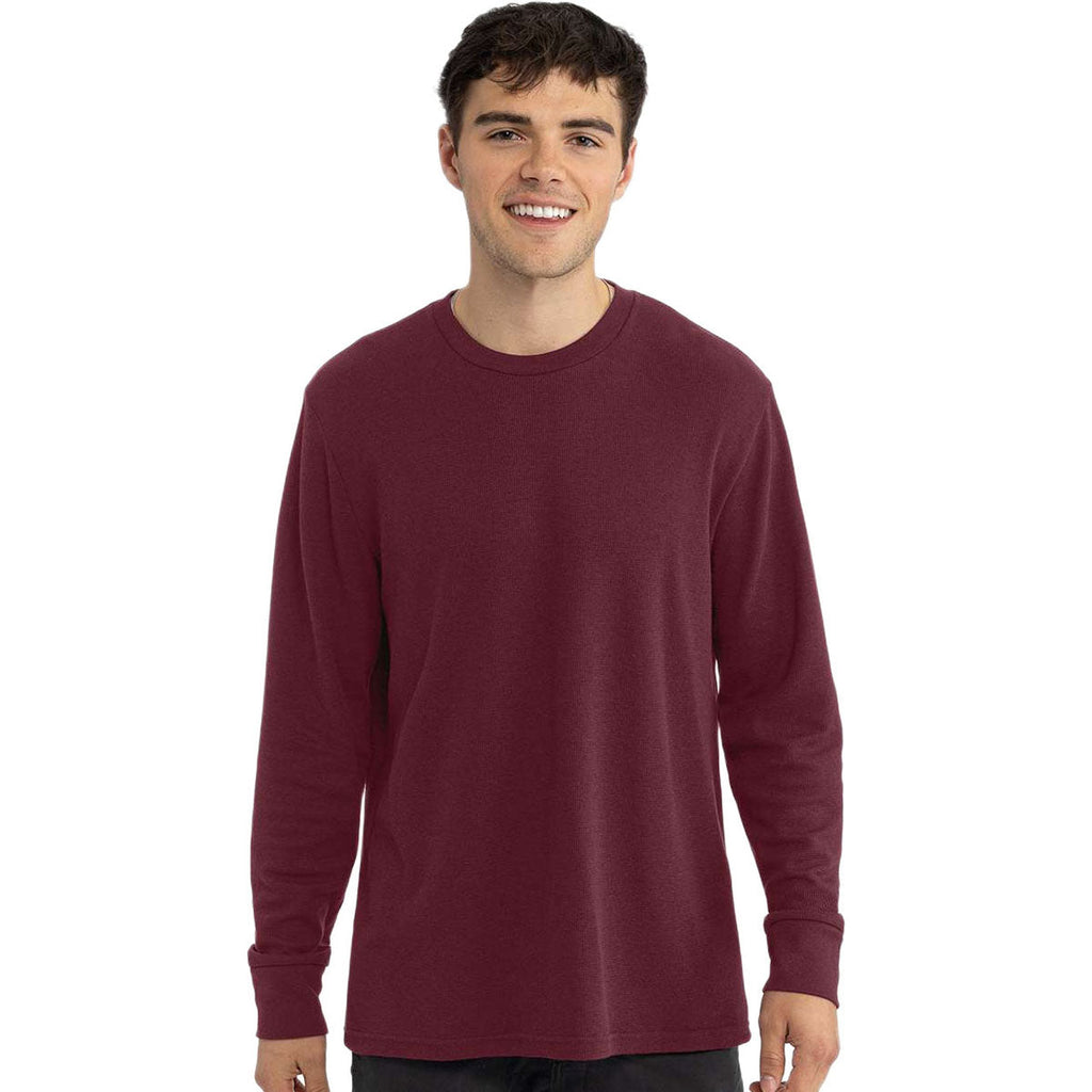 Next Level Unisex Maroon Ideal Thermal Long Sleeve T-Shirt