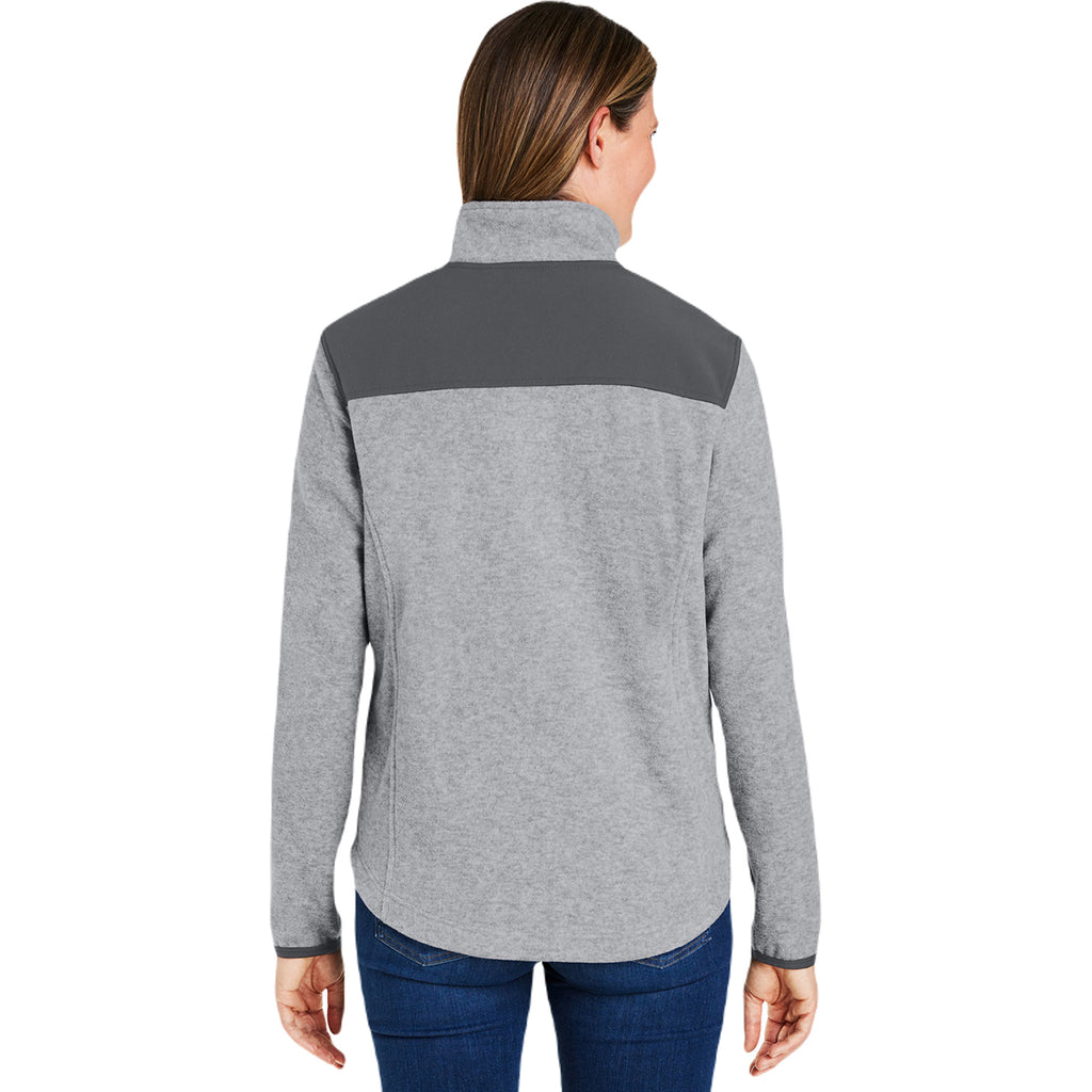 Dri Duck Women's Platinum/Charcoal Sierra Melange Heather Fleece