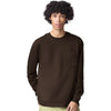 American Apparel Unisex Brown Super Heavyweight Long Sleeve Pocket Tee