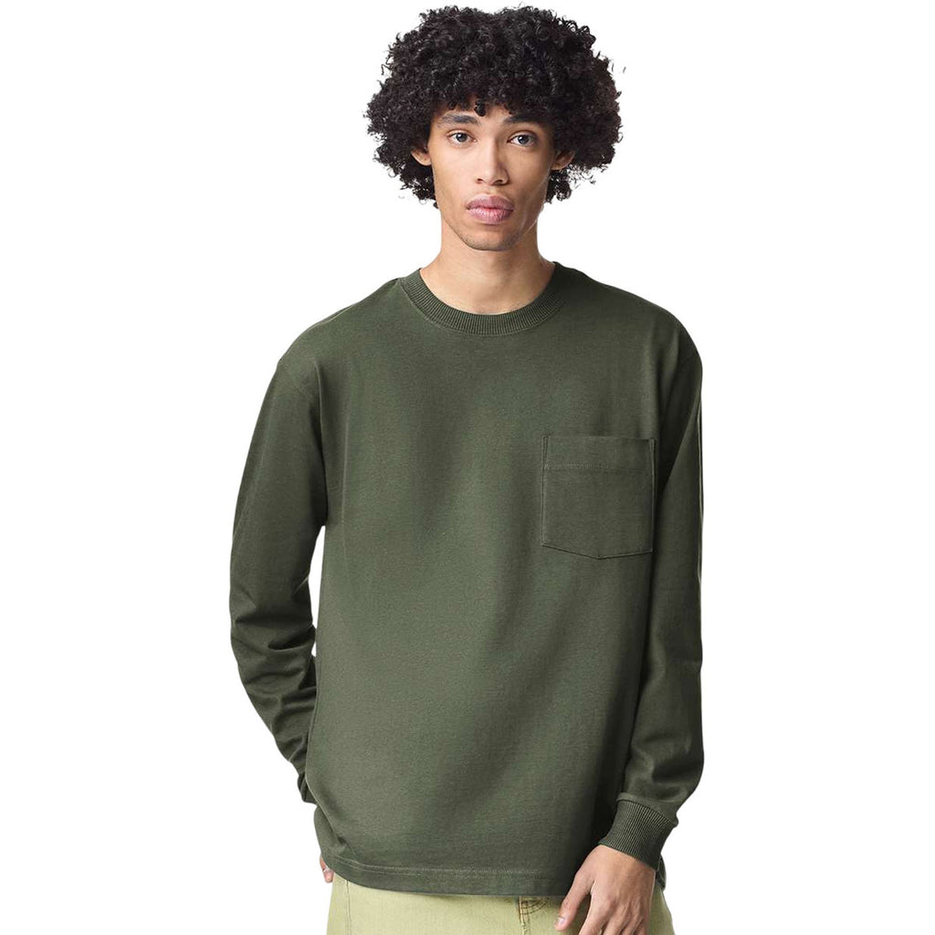 American Apparel Unisex Lieutenant Super Heavyweight Long Sleeve Pocket Tee