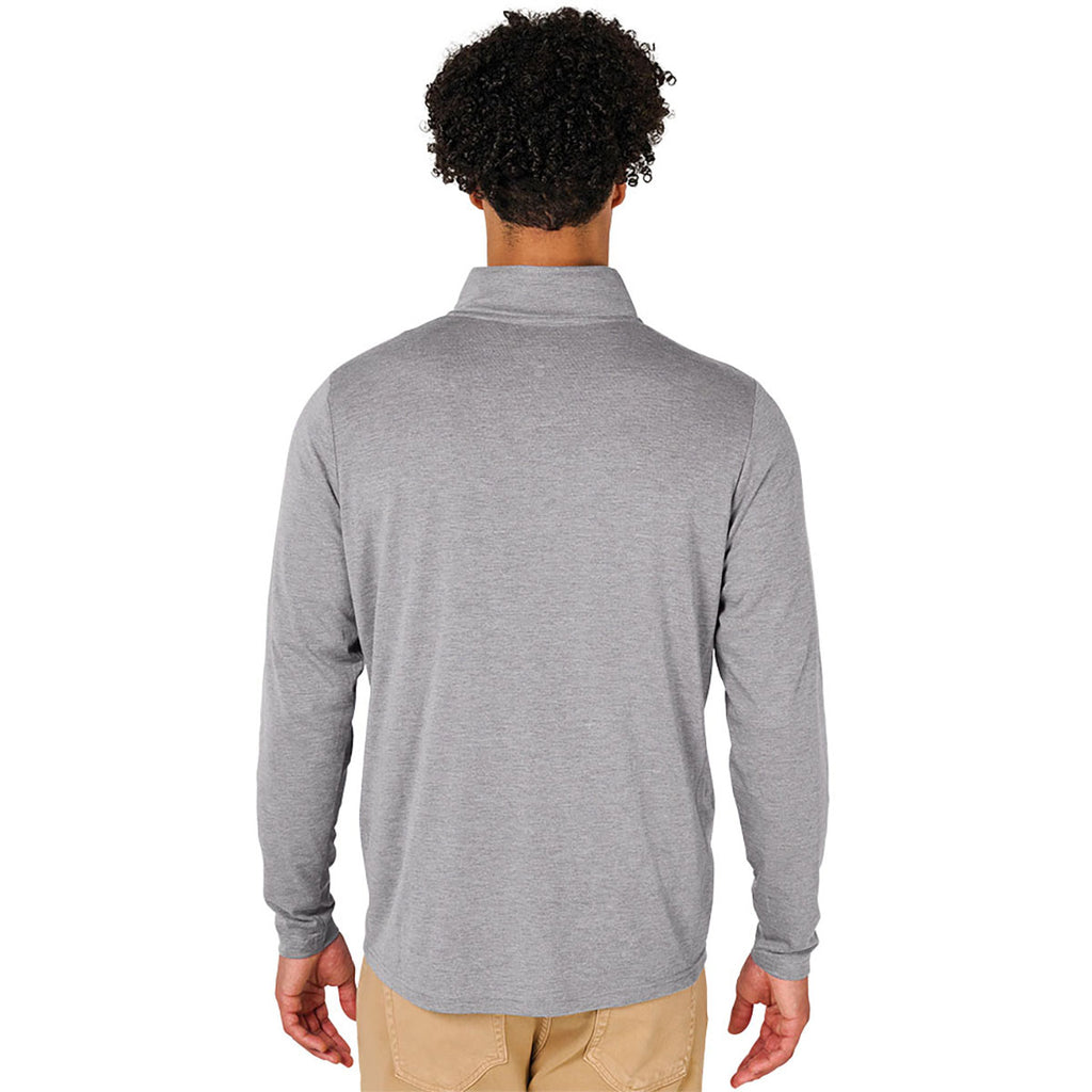 Charles River Men's Light Grey Heather Vista Tri-Blend Quarter Zip