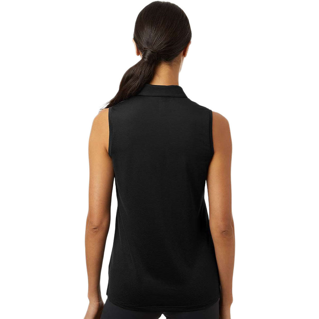 Adidas Women's Black Ottoman Sleeveless Polo