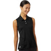 Adidas Women's Black Ottoman Sleeveless Polo