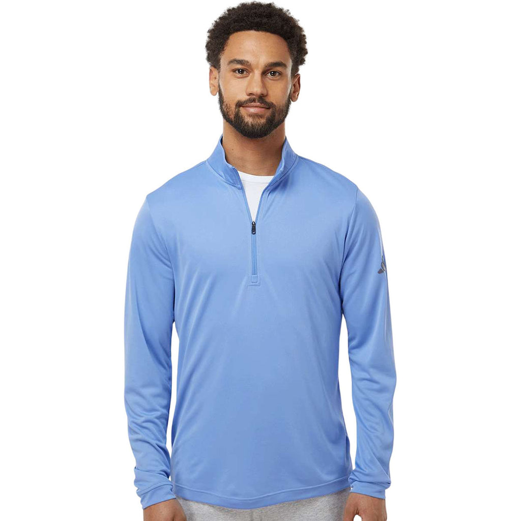 Adidas Men's Blue Fusion Lightweight Quarter-Zip Pullover