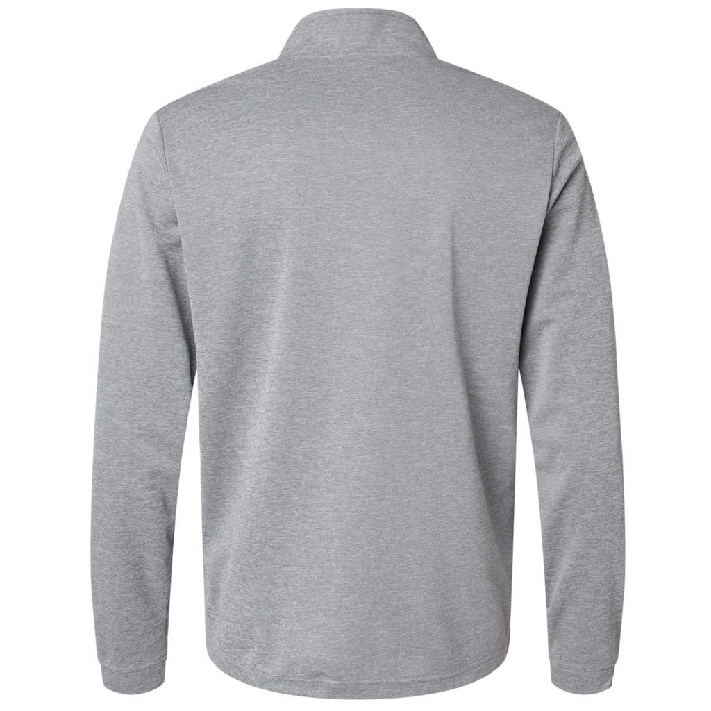 Adidas Men's Grey Three Melange Lightweight Quarter-Zip Pullover