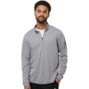 Adidas Men's Grey Three Melange Lightweight Quarter-Zip Pullover