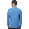 Adidas Men's Focus Blue Melange 3-Stripes Quarter-Zip Sweater