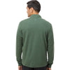 Adidas Men's Green Oxide Melange 3-Stripes Quarter-Zip Sweater