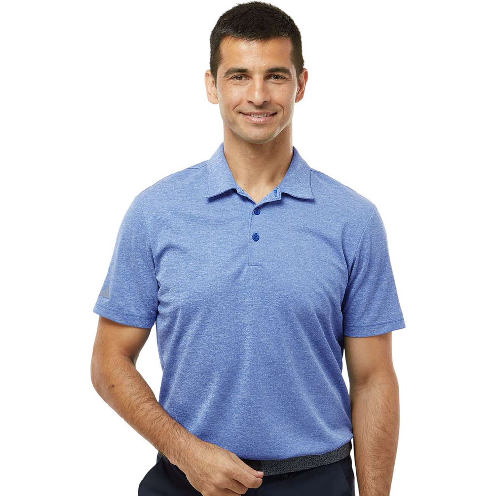 Adidas Men's Collegiate Royal Melange Heathered Polo