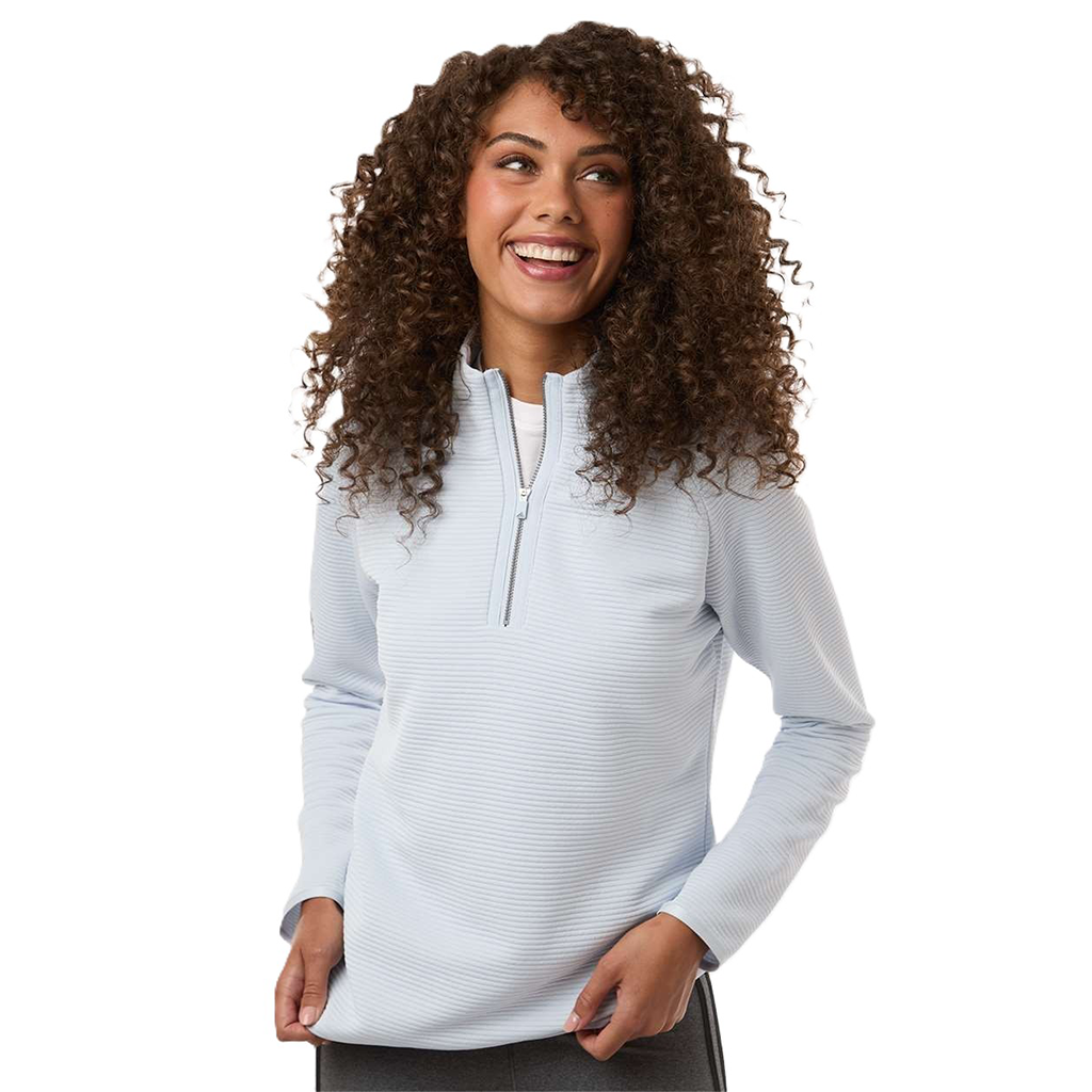 Adidas Women's Halo Blue Spacer Quarter-Zip Pullover