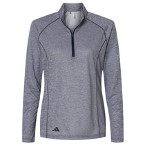 Adidas Women's Collegiate Navy Melange Space Dyed Quarter Zip Pullover