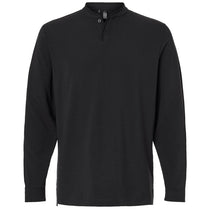 Adidas Men's Black Henley Long Sleeve Tee