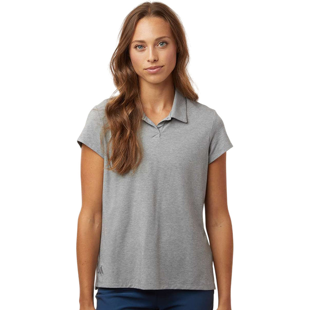 Adidas Women's Grey Three Melange Blend Polo