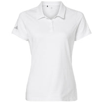 Adidas Women's White Textured Stripe Polo