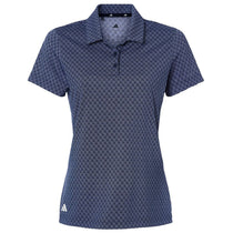Adidas Women's Collegiate Navy 4-Way Stretch Printed Polo