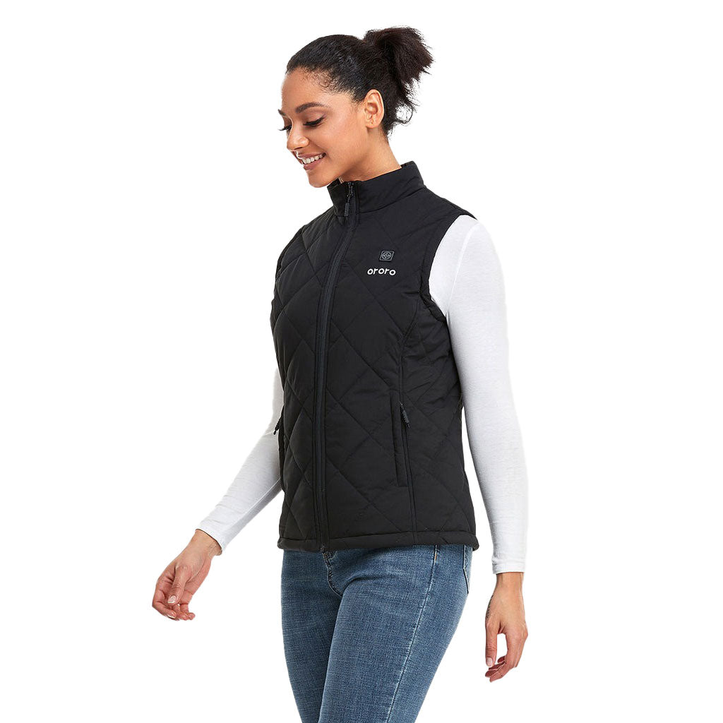 Ororo Women's Black Heated Quilted Vest