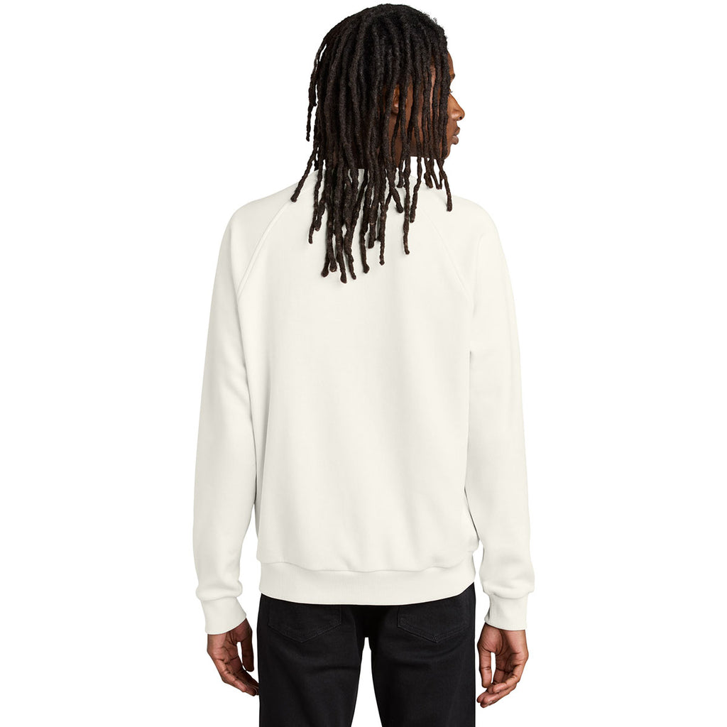 Allmade Unisex White Sand Organic CVC Fleece Crewneck Sweatshirt