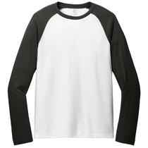 Allmade Unisex Space Black/Bright White Tri-Blend Long Sleeve Colorblock Raglan