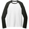 Allmade Unisex Space Black/Bright White Tri-Blend Long Sleeve Colorblock Raglan