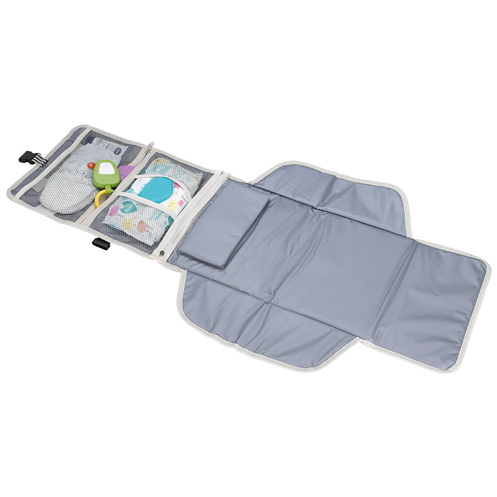 Atchison Grey Stripe Diaper Changing Travel Pouch/Mat