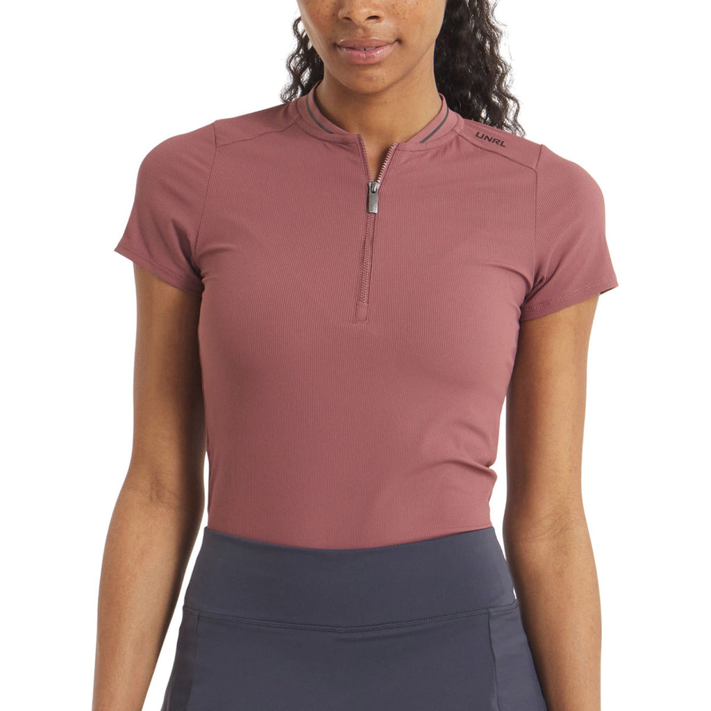 UNRL Women's Rosewood Amelia Short Sleeve Polo