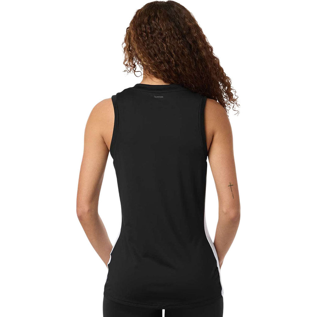 Adidas Women's Black/White Quickset V-Neck Sleeveless Jersey