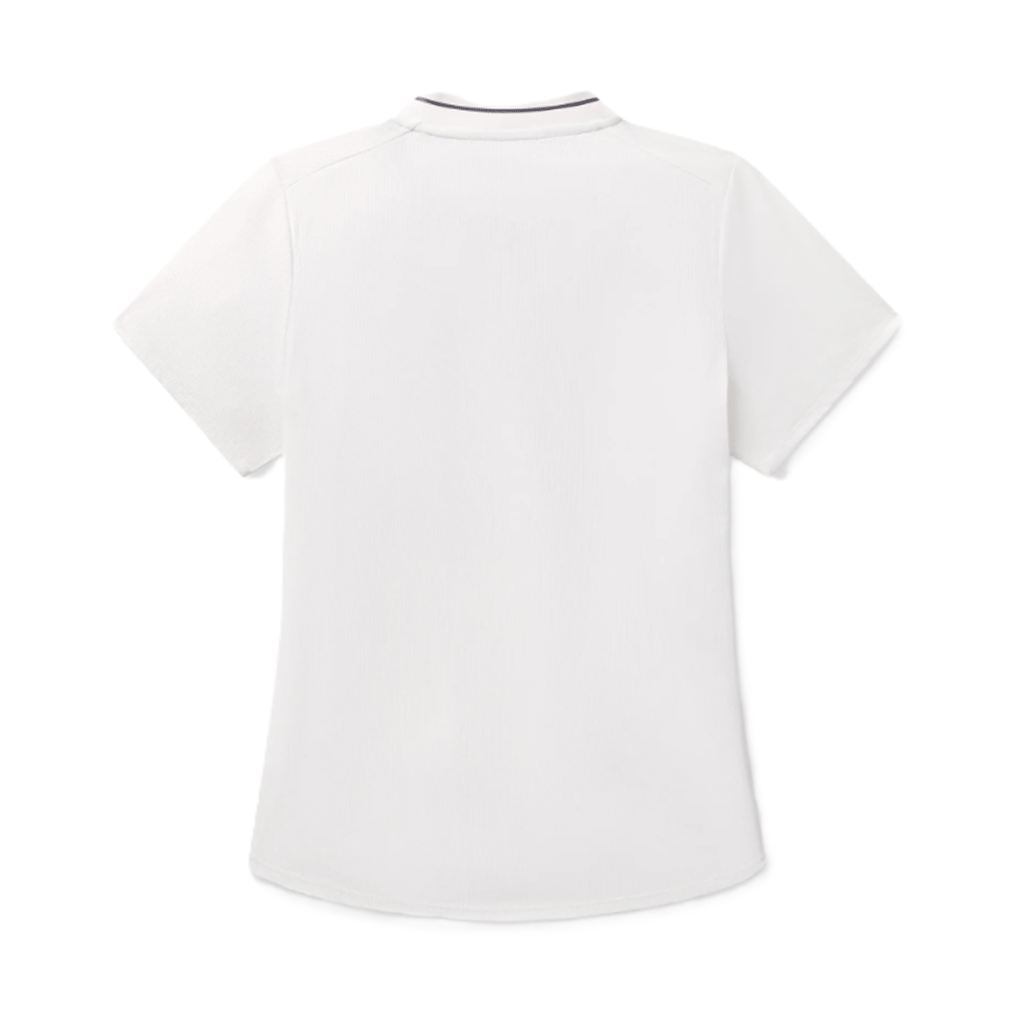 UNRL Women's White Amelia Short Sleeve Polo