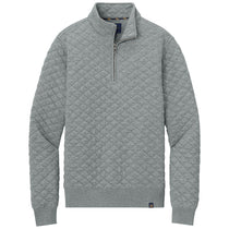 Brooks Brothers Men's Light Shadow Grey Heather Diamond Quilt 1/4-Zip