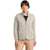Brooks Brothers Women's Oatmeal Heather Diamond Quilt Full-Zip