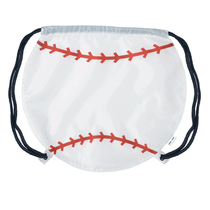 Prime Line White Game Time! Baseball Drawstring Bag