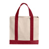 Port Authority Unisex Natural/Deep Red Cotton Canvas Two-Tone Tote