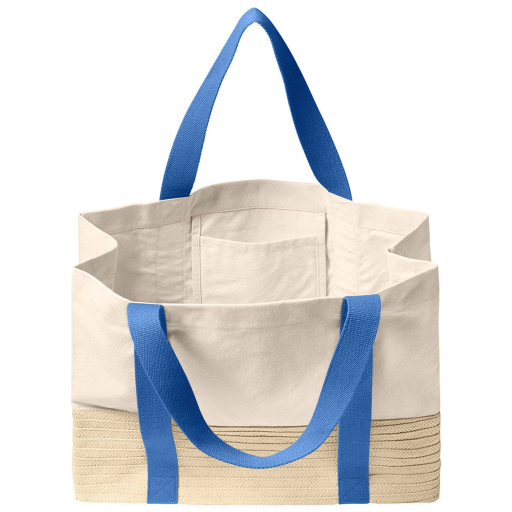 Port Authority Ultramarine Blue Straw Market Tote
