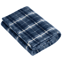 Port Authority True Navy/Dusk Herringbone Plaid Small Ultra Plush Blanket