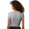 American Apparel Women's Heather Grey Baby Rib Cropped Tee