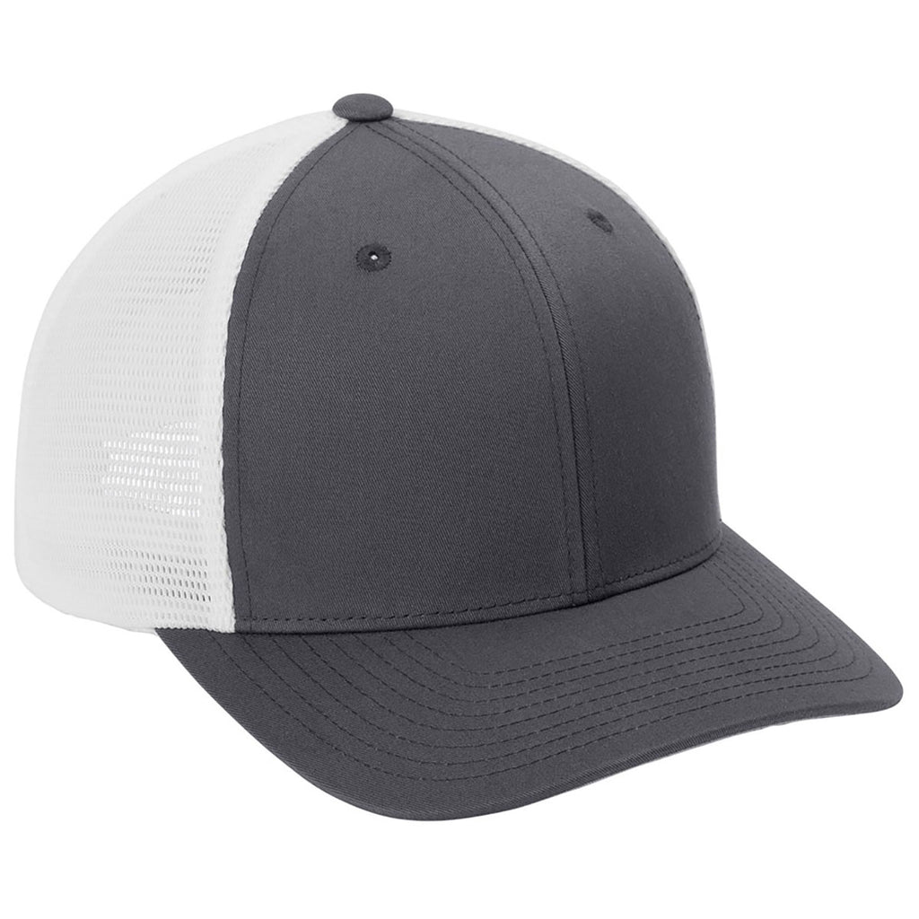 Port Authority Graphite/WhiteFlexfit 110 Mesh Cap