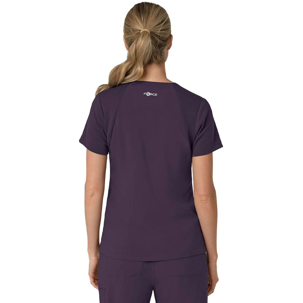 Carhartt Women's Black Plum Three-Pocket Flex Panel V-Neck Scrub Top