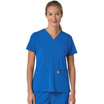 Carhartt Women's Royal Three-Pocket Flex Panel V-Neck Scrub Top