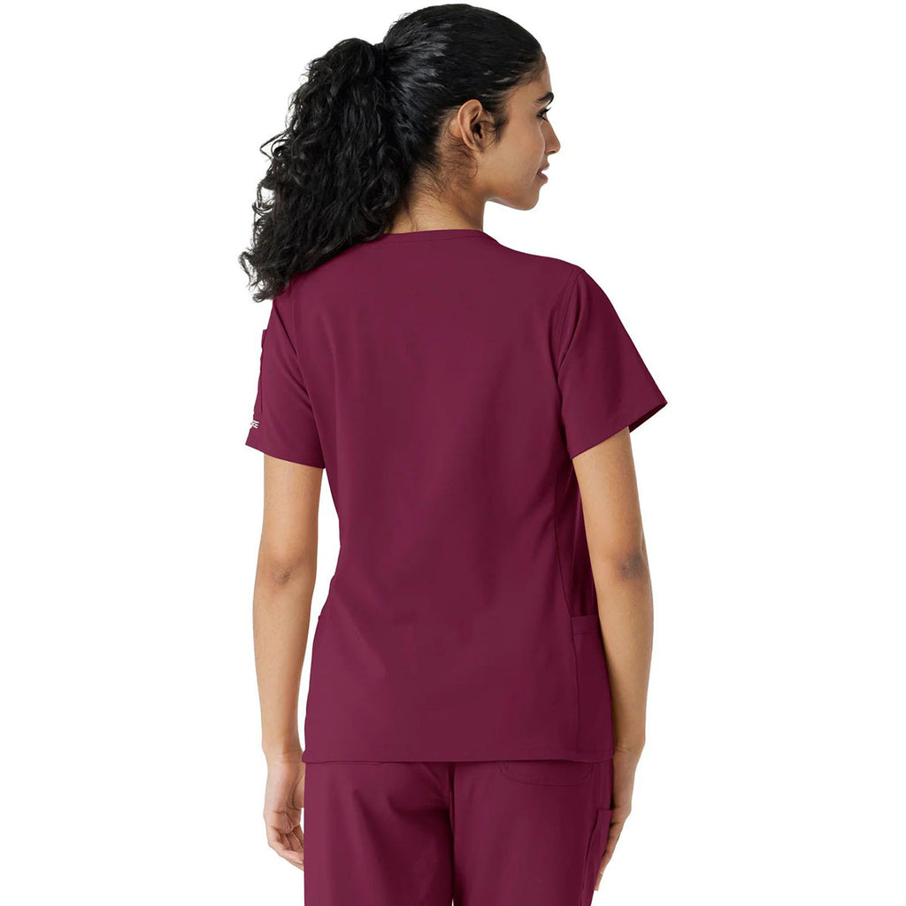 Carhartt Women's Wine Knit Panel Scrub Top