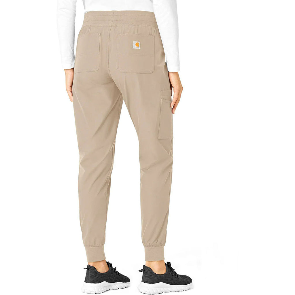 Carhartt Women's Khaki Seven-Pocket Modern Fit Jogger Pant