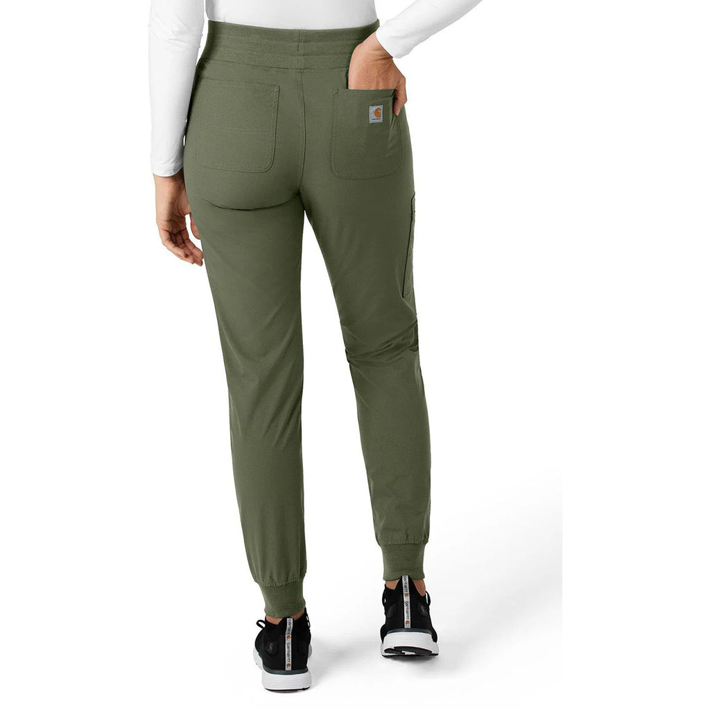 Carhartt Women's Olive Seven-Pocket Modern Fit Jogger Pant