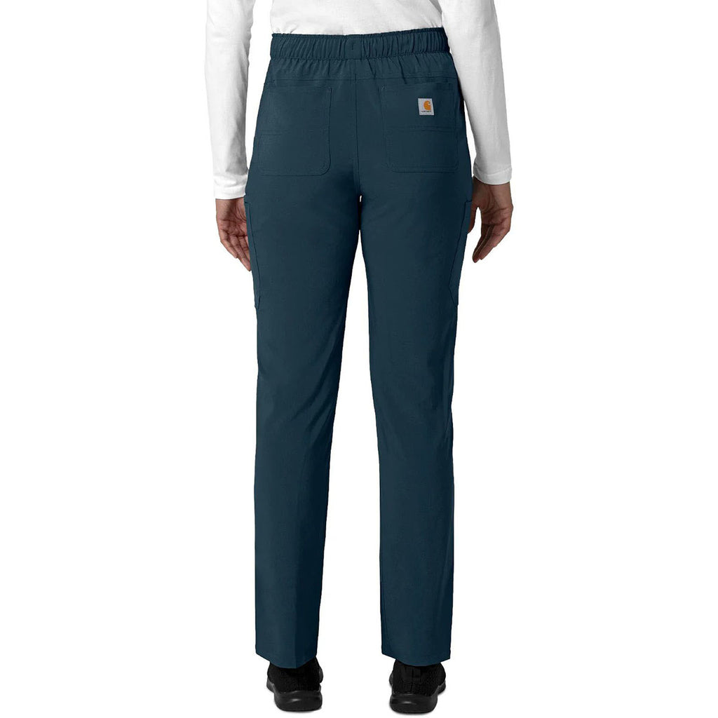 Carhartt Women's Navy Seven-Pocket Straight Leg Scrub Pant