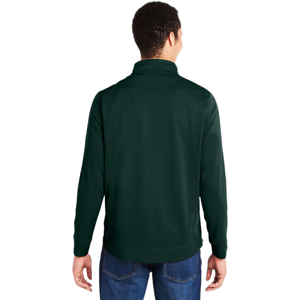 Core 365 Men's Forest/Carbon Market Snag Protect Mesh Colorblock Quarter-Zip Pullover